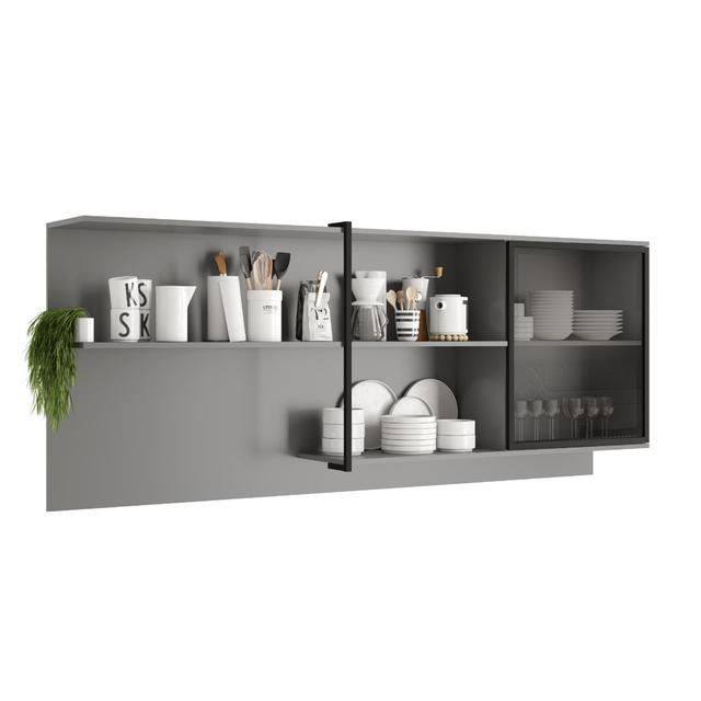 2000mm 1 Door Wall-mounted cabinet with Glass