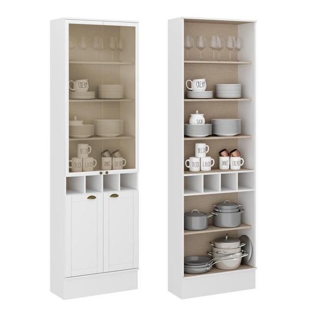 Cristaleira com 2 portas + 2 portas de vidro